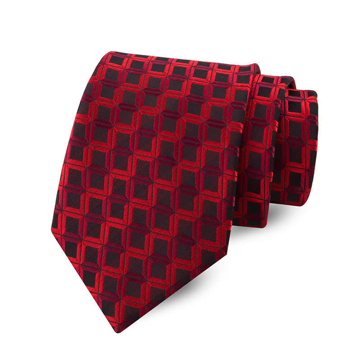 Cravatta da uomo con geometria nobile colore bordeaux