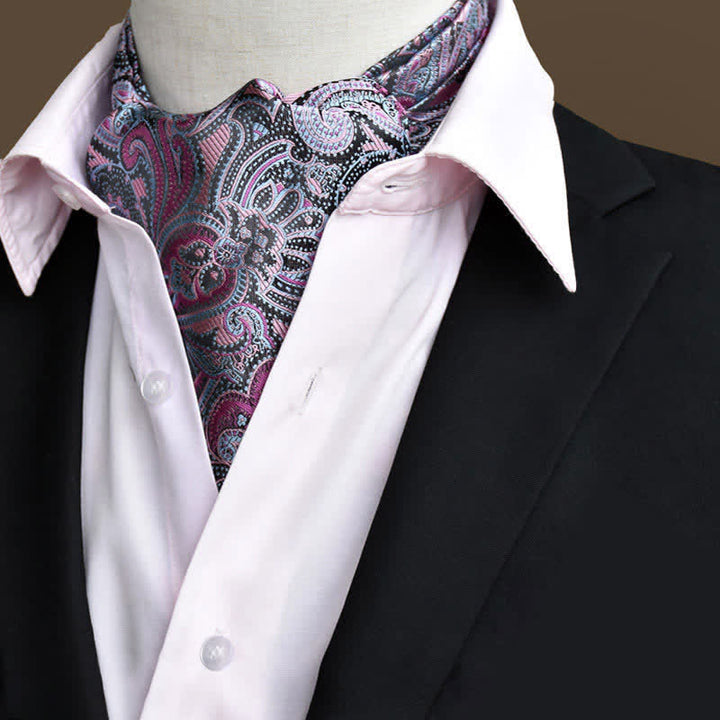 Cravatta Paisley Ascot floreale DarkMagenta Leisure Prom Gents - Magenta scuro - image 0