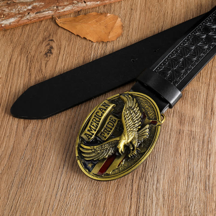 Cintura in pelle da uomo American Pride Bald Eagle