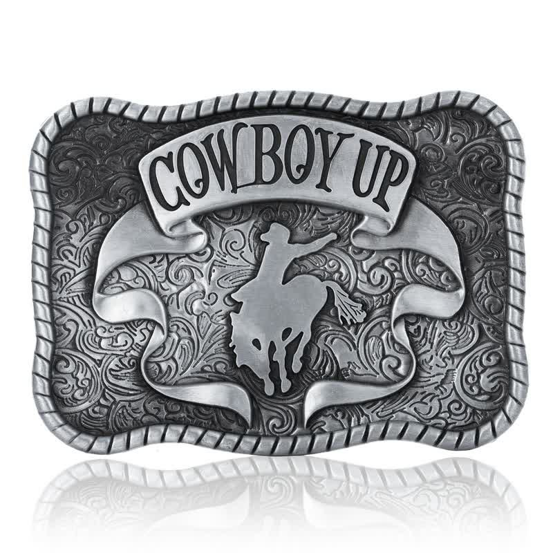 Cintura in pelle con fibbia da cavallo da rodeo da cowboy fai da te da uomo