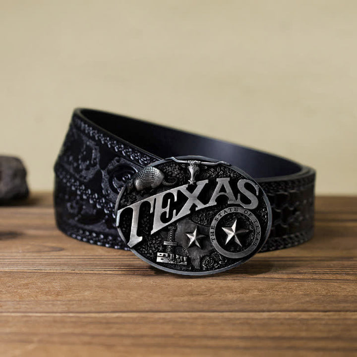 Cintura in pelle con fibbia Texas State Heritage Attitude fai da te da uomo