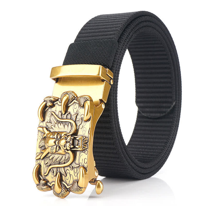 Cintura in nylon con decorazione drago casual da uomo