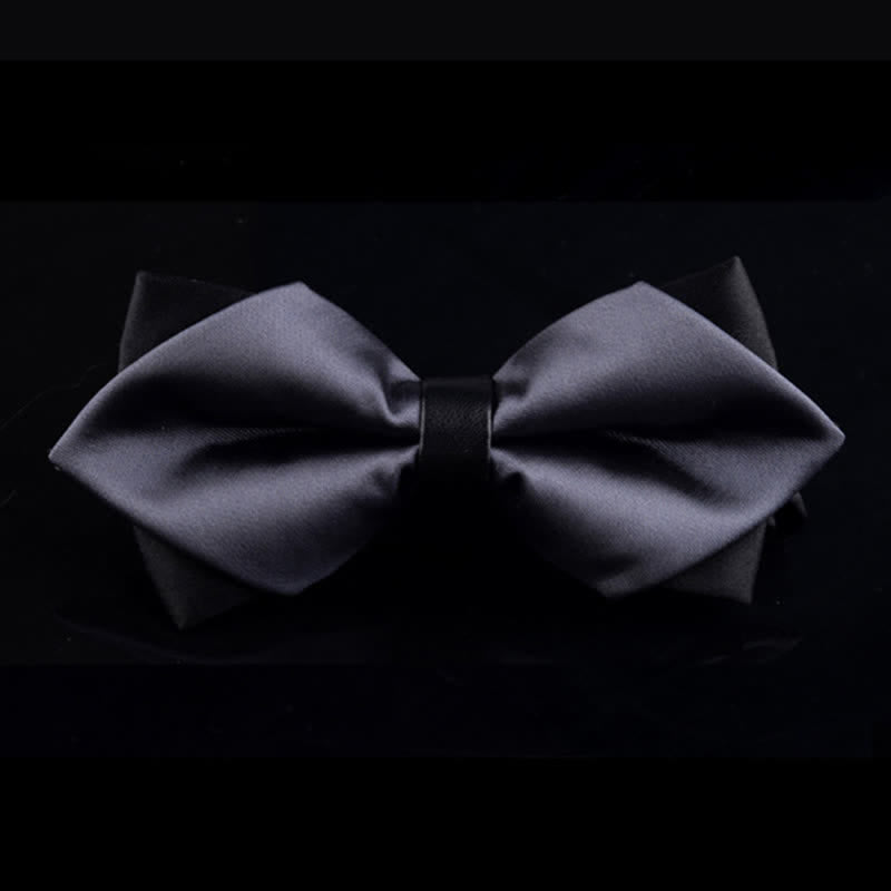 Papillon a punta doppio strato grigio scuro da uomo - Grigio scuro - image 0