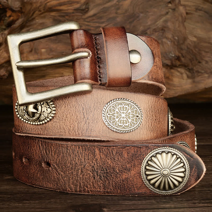 Cintura da uomo in pelle con borchie in metallo pesante punk