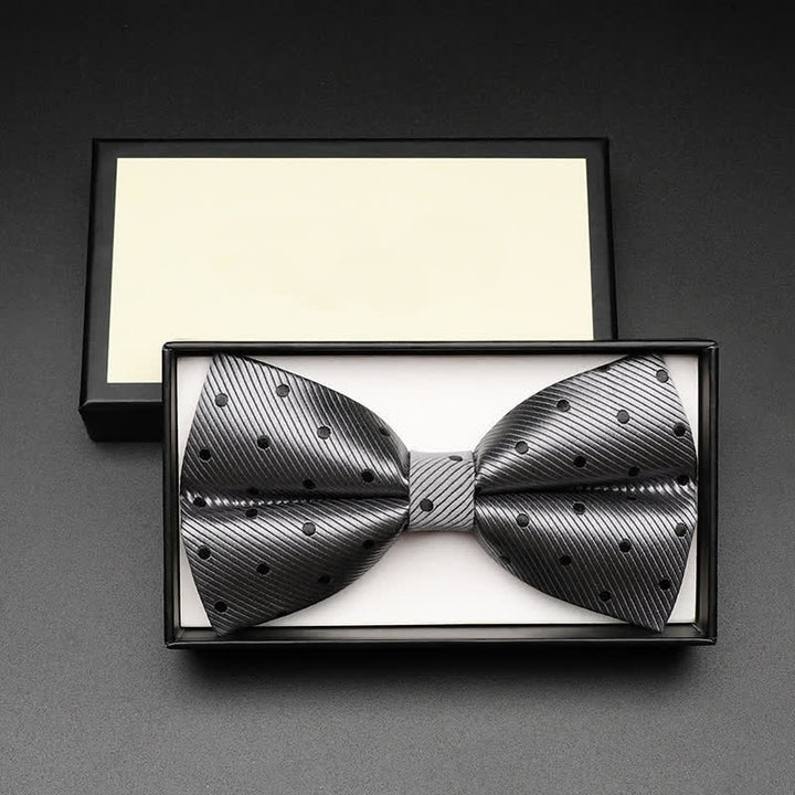Papillon classico a pois grigi da uomo