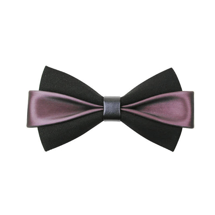 Papillon in pelle PU bicolore da uomo - Viola - image 5