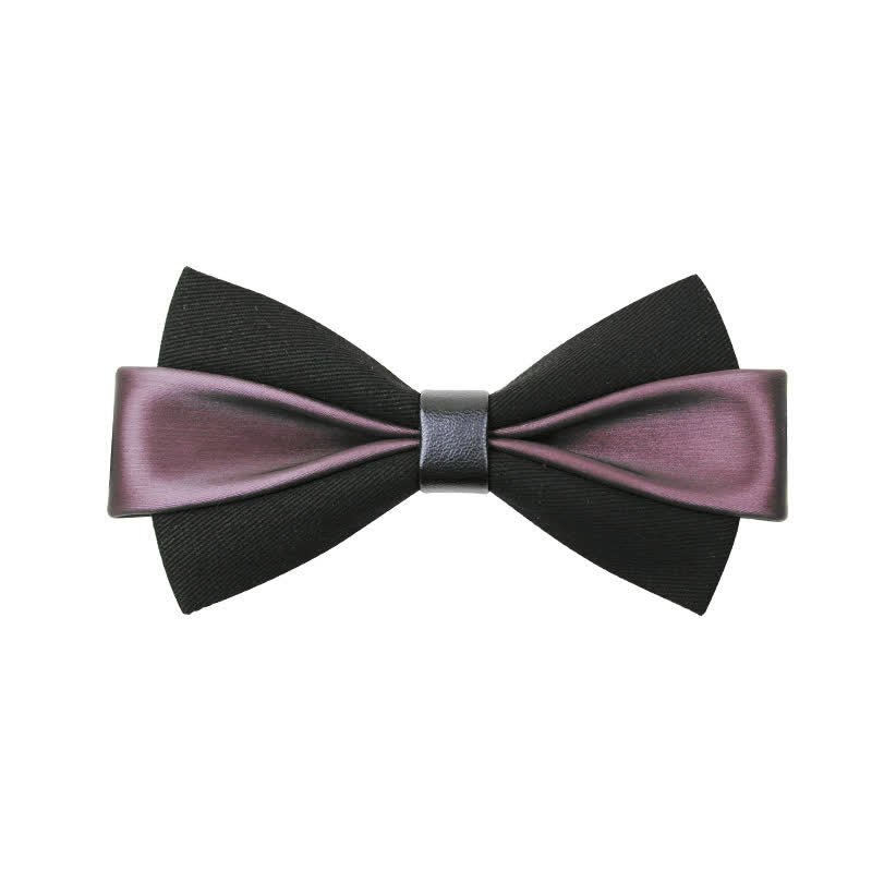 Papillon in pelle PU bicolore da uomo