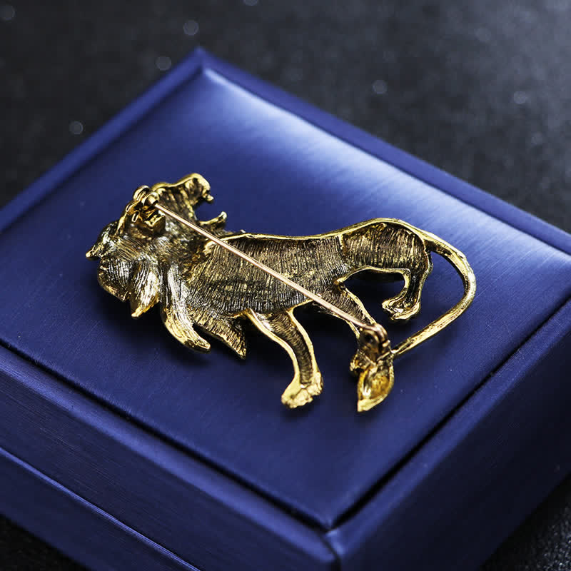 Spilla da uomo antica retrò a forma di leone - image 7