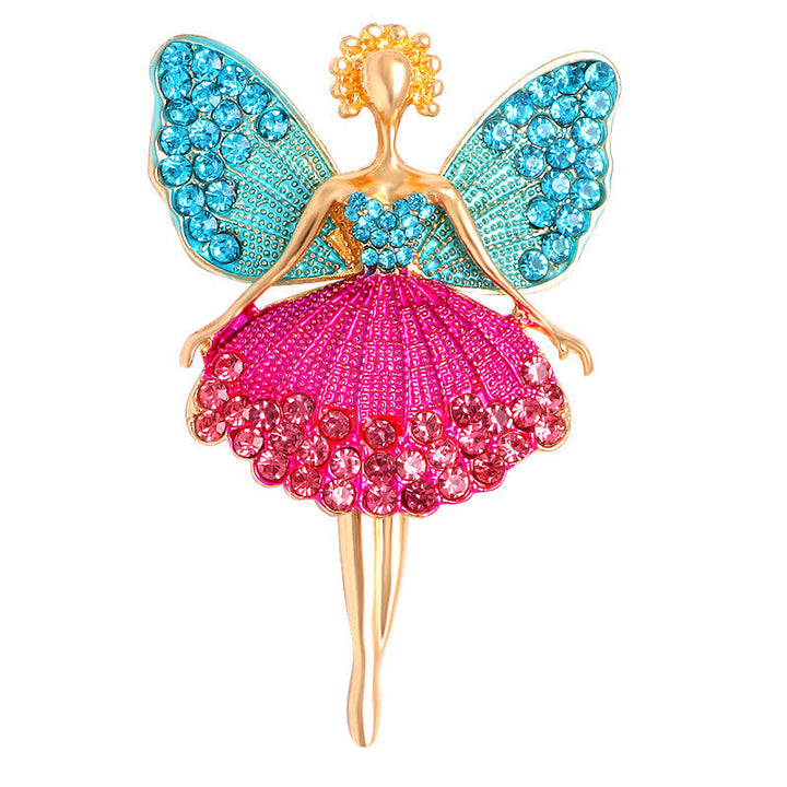 Spilla ballerina da donna con abito scintillante e delicato