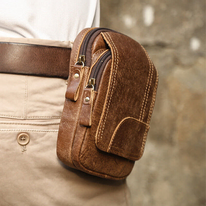 Borsa da viaggio con cintura in pelle nabuk con chiusura magnetica e cerniera