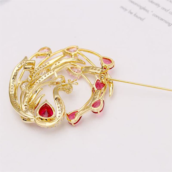 Spilla da donna con pavone e fenice ornata - image 5