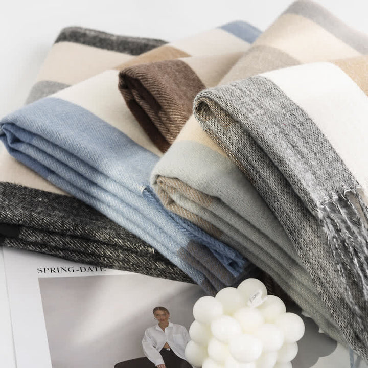 Sciarpa in cashmere imitazione a quadri di classe da donna