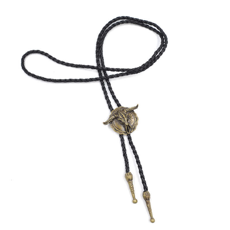 Cravatta Bolo con testa di toro del rodeo del selvaggio Western