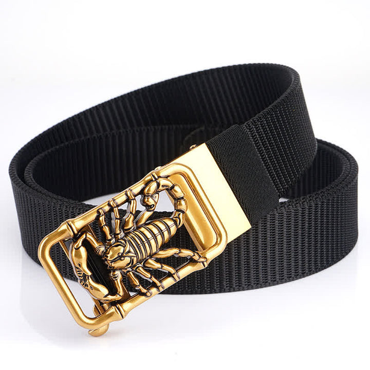Cintura semplice in nylon con Scorpione Re da uomo - Nero / Oro - 48" - image 9