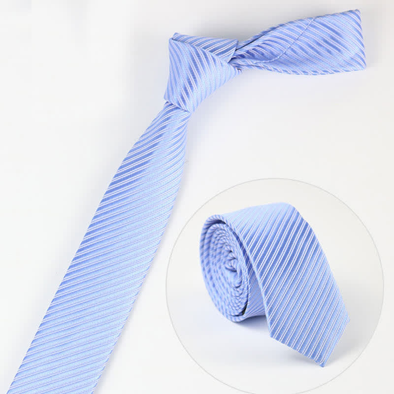 Cravatta da uomo in twill grigio blu bianco tinta unita per tutti i giorni