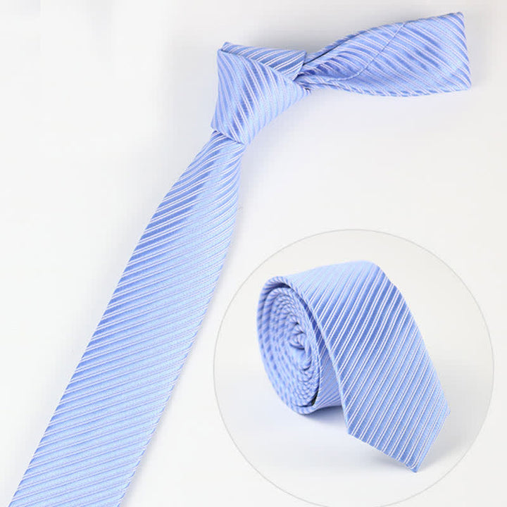 Cravatta da uomo in twill grigio blu bianco tinta unita per tutti i giorni