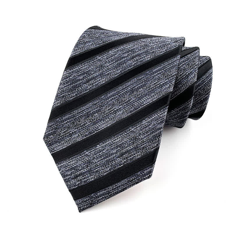 Cravatta classica a righe sottili da uomo - Grigio - image 8