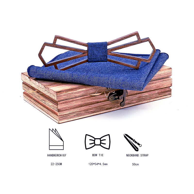 Set di 2 papillon in legno cavo da uomo, novità