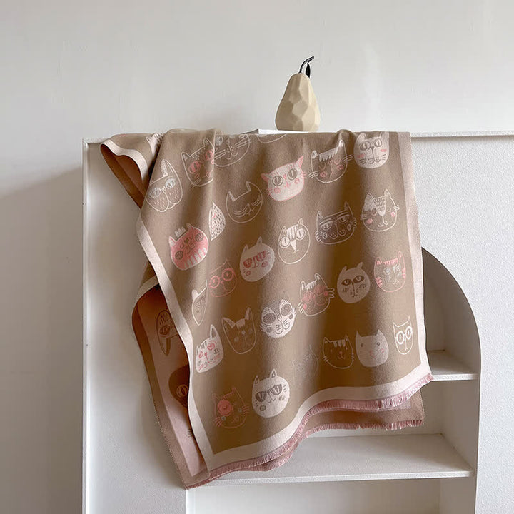 Sciarpa spessa elegante con gatto dei cartoni animati da donna