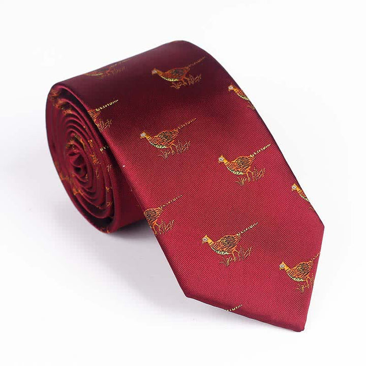 Cravatta ricamata con uccello volante da uomo 