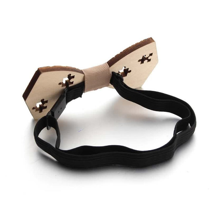 Papillon in legno dipinto da pezzi di puzzle da uomo