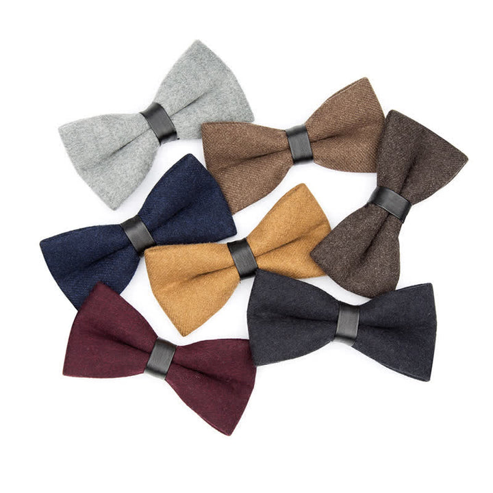 Papillon vintage in lana tinta unita da uomo