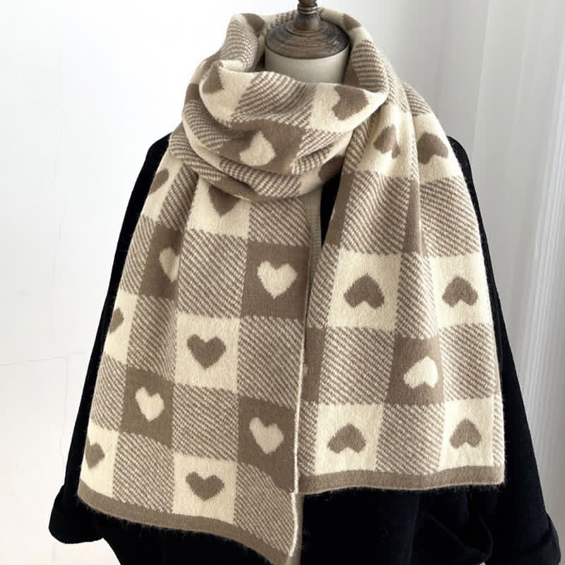 Sciarpa double face a quadri Chunky Love da donna
