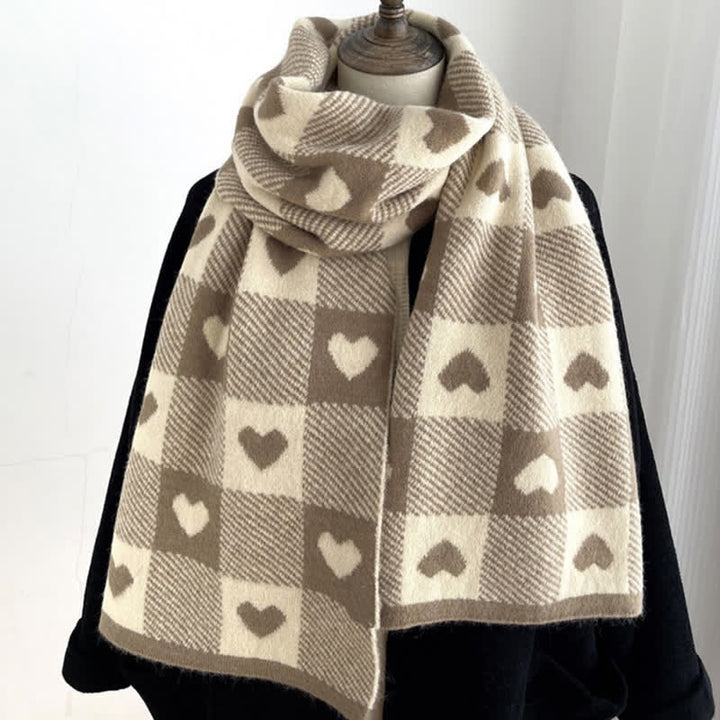 Sciarpa double face a quadri Chunky Love da donna