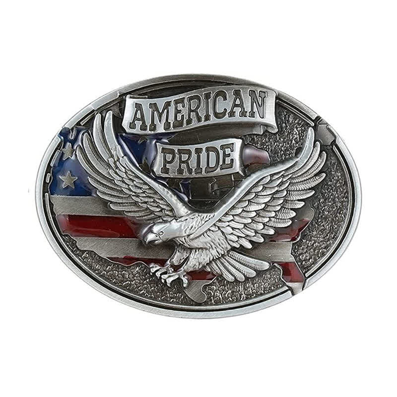 Cintura in pelle fai da te con fibbia American Pride Eagle da uomo