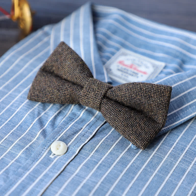 Papillon semplice in misto lana tweed da uomo