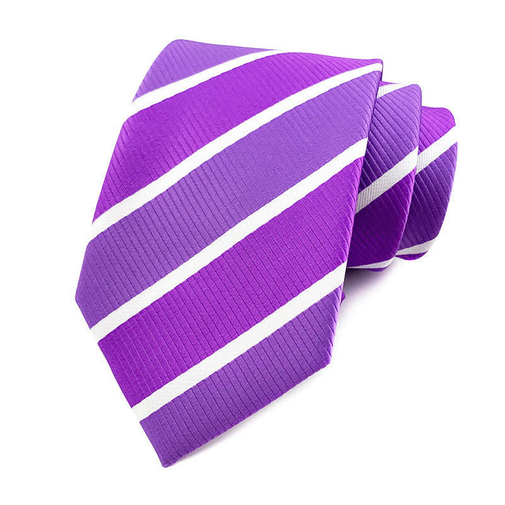 Cravatta a righe urbane preppy da uomo - Fucsia - image 5