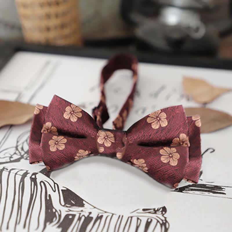 Papillon da uomo con foglie floreali retrò