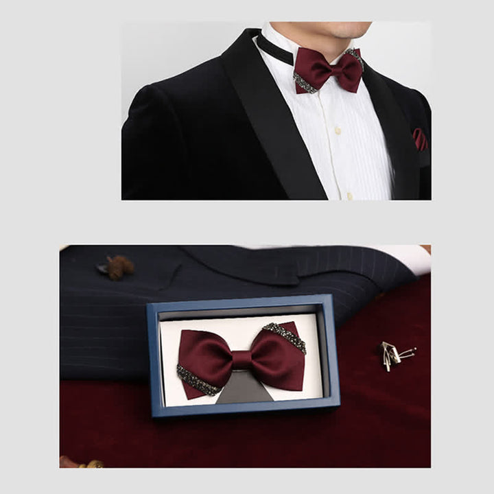 Papillon da sposa con strass di classe da uomo