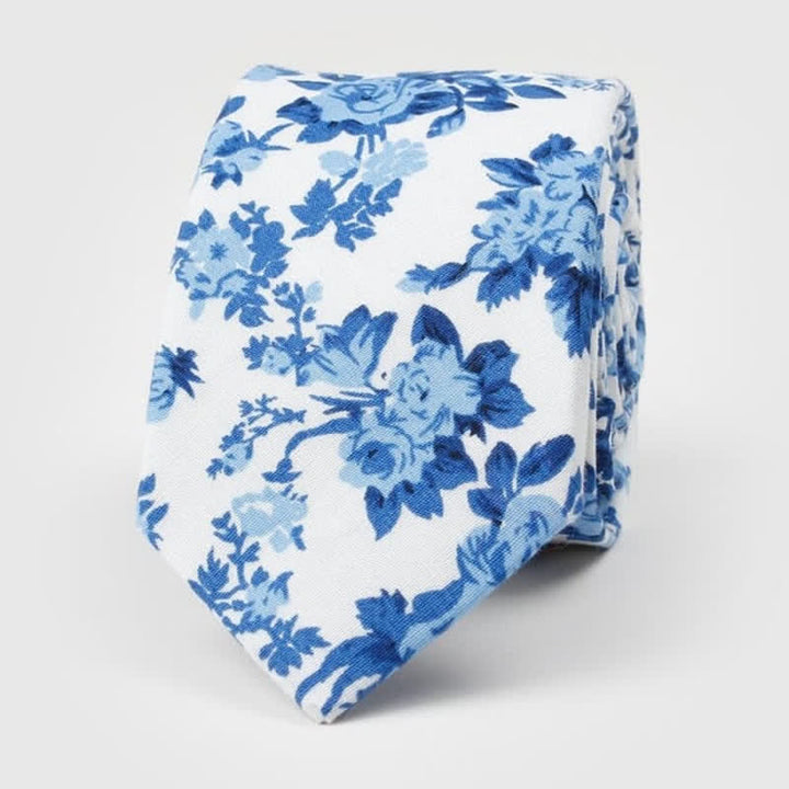 Cravatta da uomo in cotone con stampa floreale