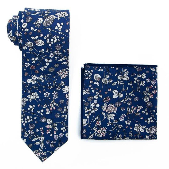 Set di 2 cravatte floreali da uomo con motivo letterario