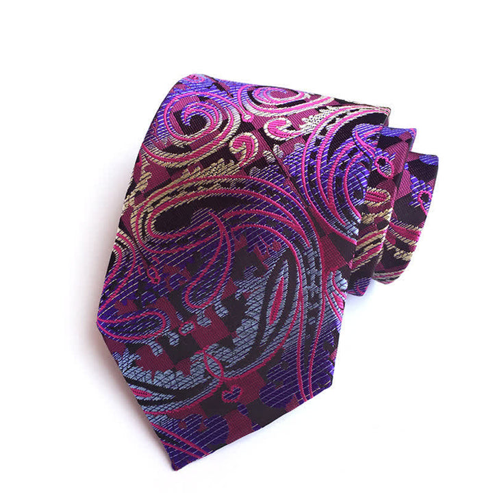 Cravatta Paisley distintiva da uomo in magenta