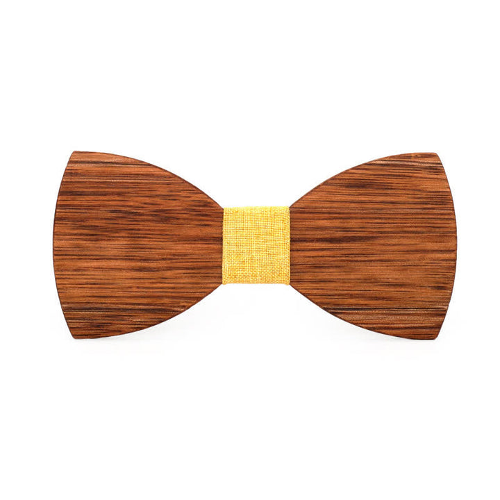 Papillon in legno Begonia Vintage da uomo - Giallo - image 5
