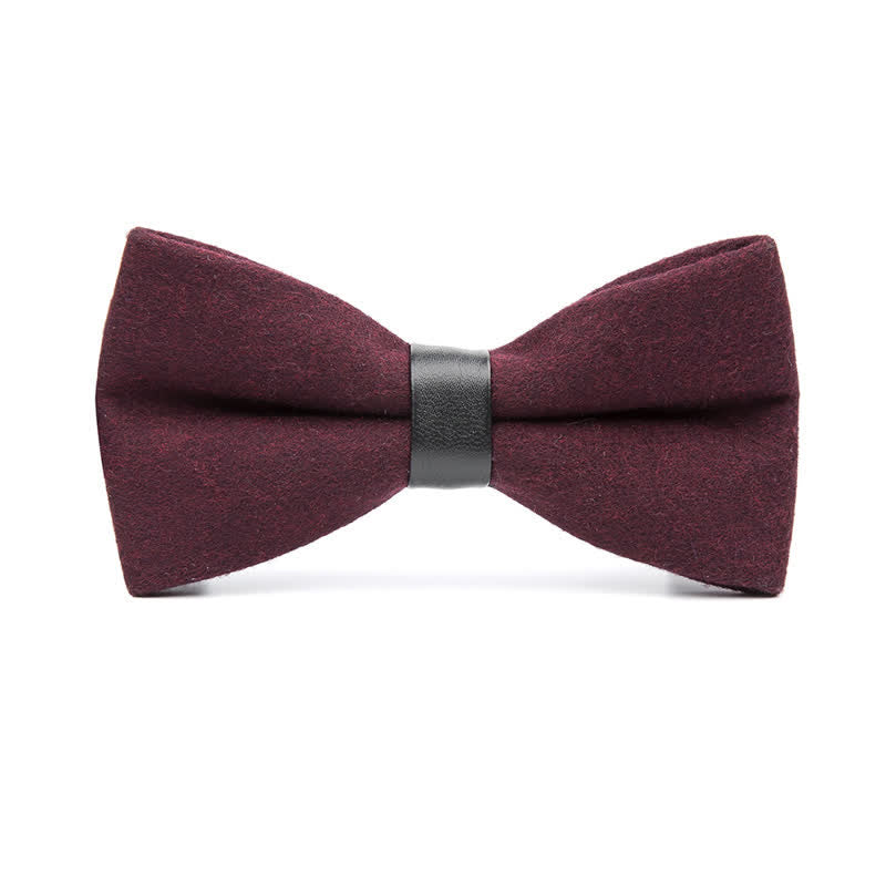 Papillon vintage in lana tinta unita da uomo - Borgogna - image 1