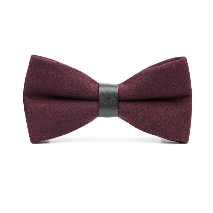 Papillon vintage in lana tinta unita da uomo - Borgogna - image 1