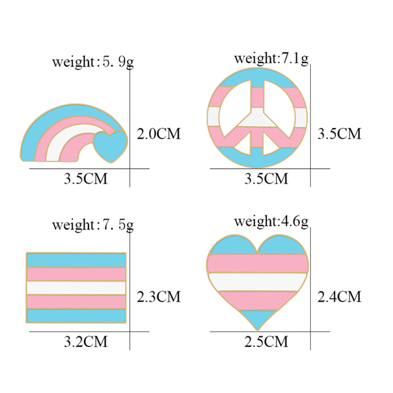 Spilla con bandiera arcobaleno rosa e blu Pride Day da 6 pezzi