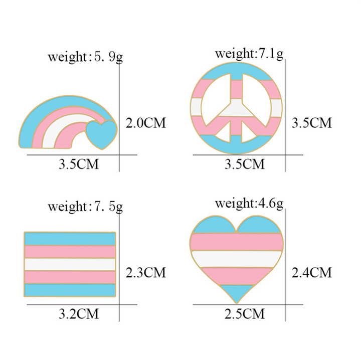 Spilla con bandiera arcobaleno rosa e blu Pride Day da 6 pezzi