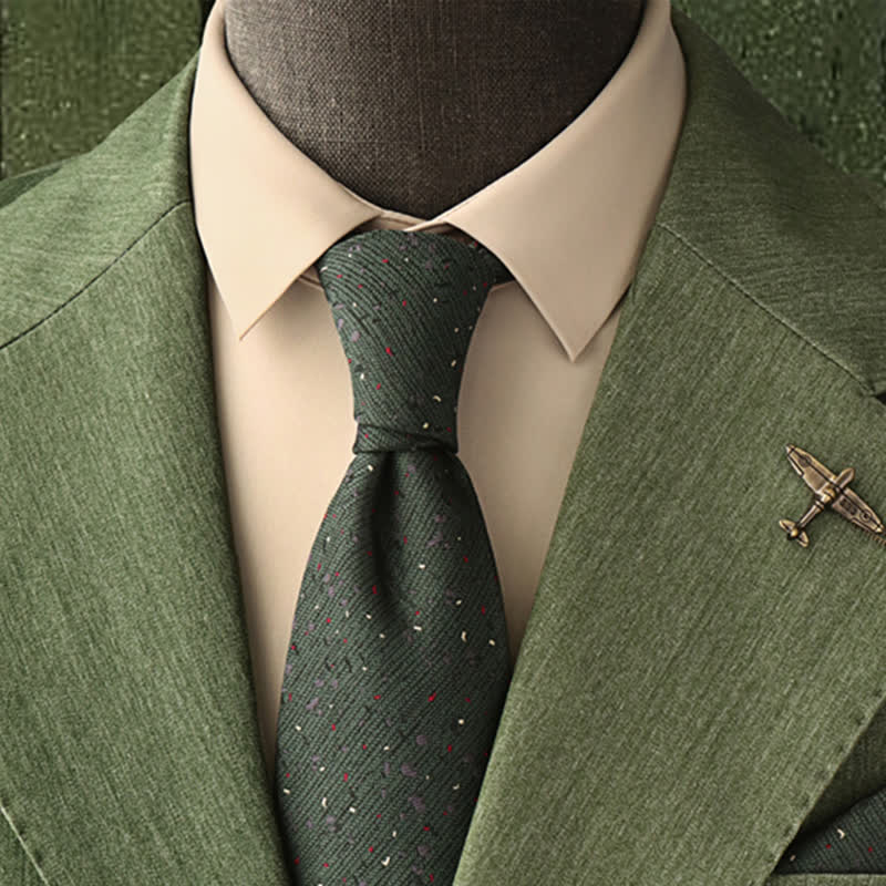 Cravatta da uomo con pois multicolore verde foresta - Verde foresta - image 0