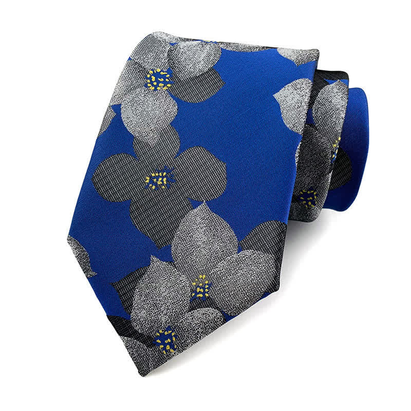 Cravatta elegante da uomo con motivo floreale a fiori grandi - Blu - image 6