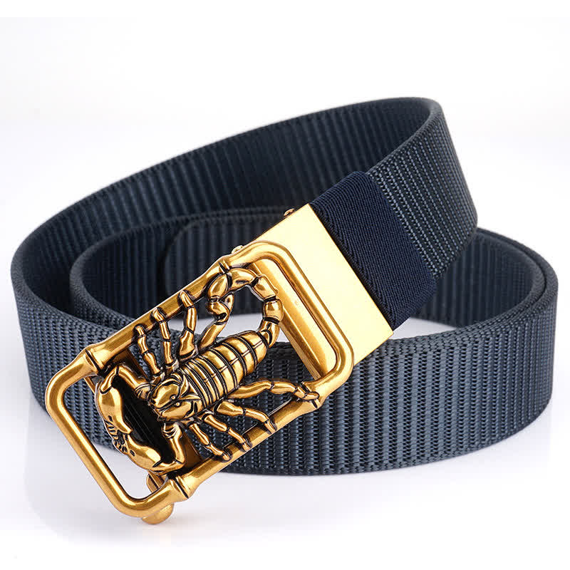 Cintura semplice in nylon con Scorpione Re da uomo - Blu / Oro - 48" - image 11