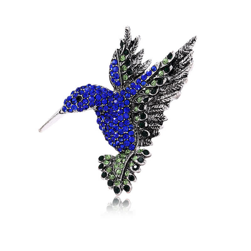 Spilla con strass a forma di colibrì da donna - Blu scuro - image 8