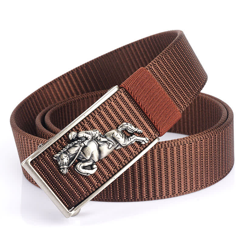 Cintura in nylon per equitazione da uomo - Marrone / Argento - 48" - image 19