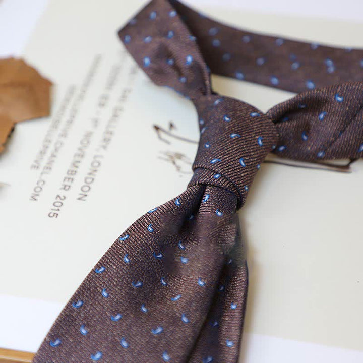 Cravatta da uomo con motivo Paisley a righe della serie Coffee Colors