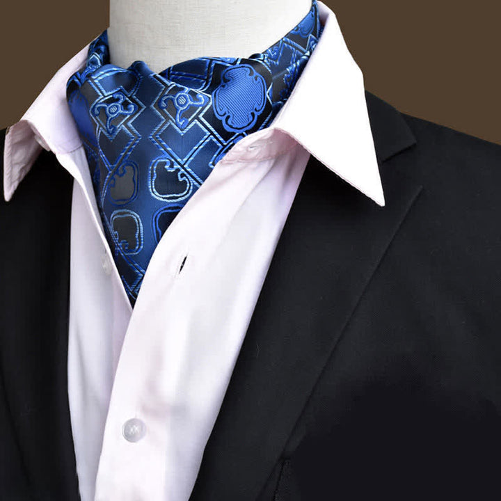 Cravatta Paisley Ascot floreale da uomo DodgerBlue Leisure Prom