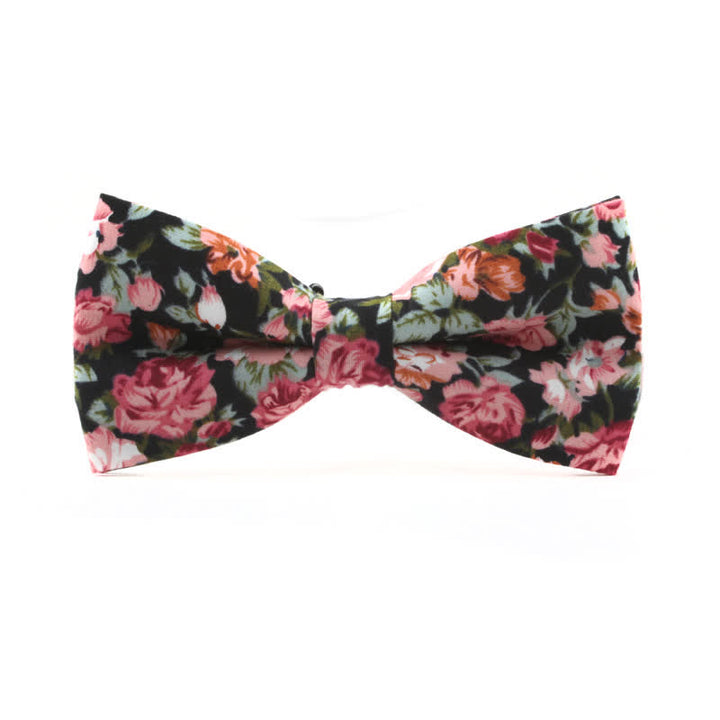 Papillon floreale con foglie di rosa tinto da uomo - Nero e rosso - image 8