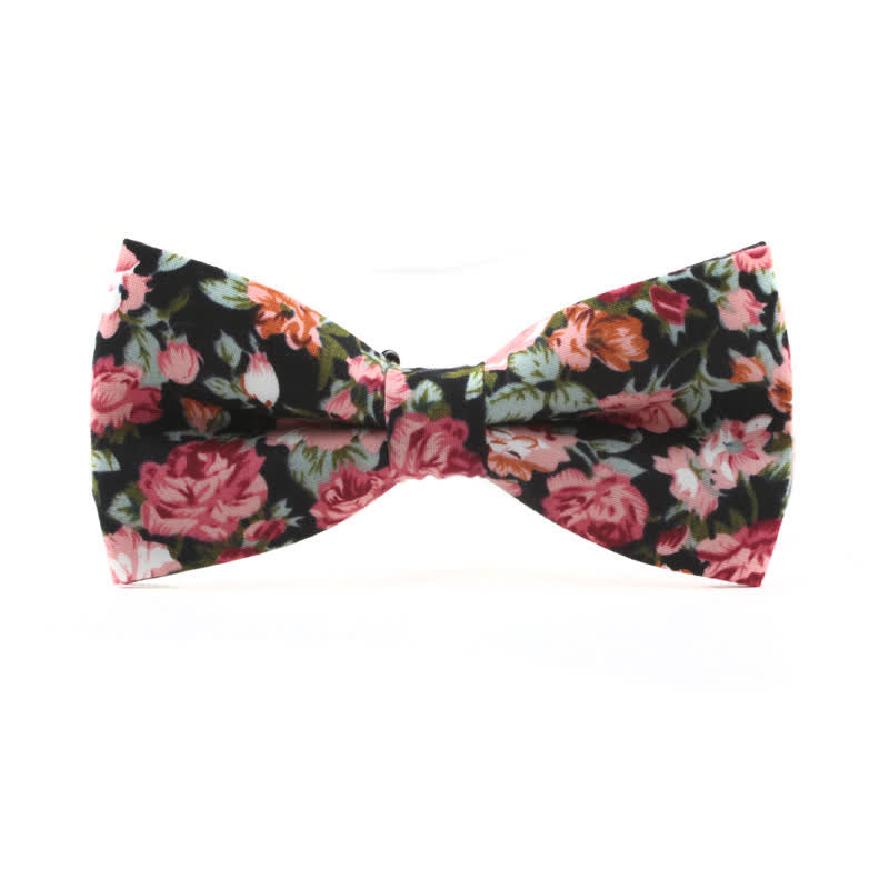 Papillon floreale con foglie di rosa tinto da uomo - Nero e rosso - image 8